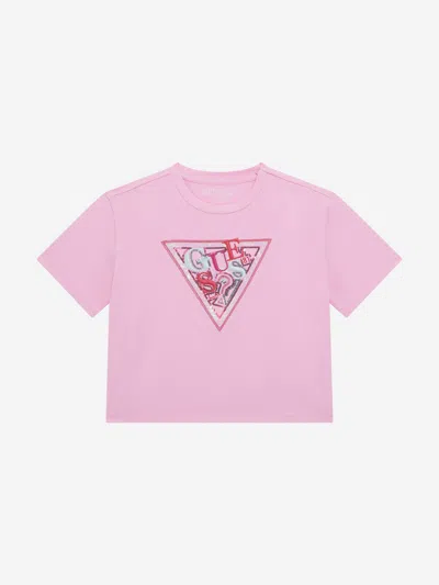 Guess Babies' Girls Logo Midi T-shirt In Pink