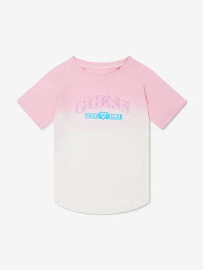 Guess Babies' Girls Logo Print T-shirt In Pink