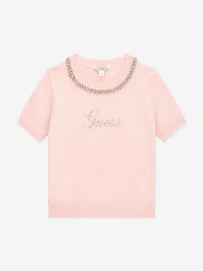 Guess Babies'  Girls Logo Sweater Top In Pink