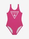 Guess Logo-print Swimsuit In Pink