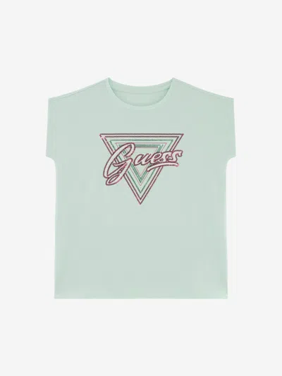 Guess Kids' Girls Logo T-shirt In Green