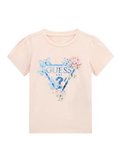 Guess Babies' Girls Logo T-shirt In Pink