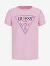 Guess Girls Logo T-shirt In Pink