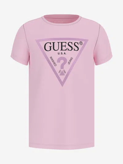 Guess Babies' Girls Logo T-shirt In Pink