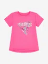 Guess Girls Logo T-shirt In Pink