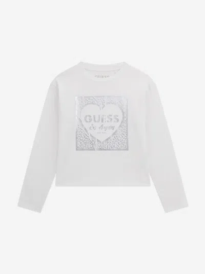 Guess Babies' Girls Long Sleeve Heart T-shirt In Gray