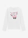 Guess Girls Long Sleeve Logo T-shirt In White