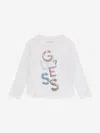Guess Girls Long Sleeve Logo T-shirt In White