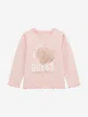 Guess Girls Long Sleeve Slogan T-shirt In Multi