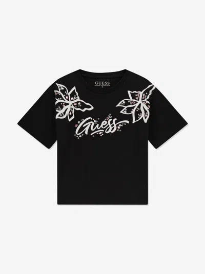 Guess Babies' Girls Midi Logo T-shirt In Black
