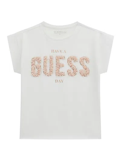 Guess Babies' Girls Midi Logo T-shirt In White