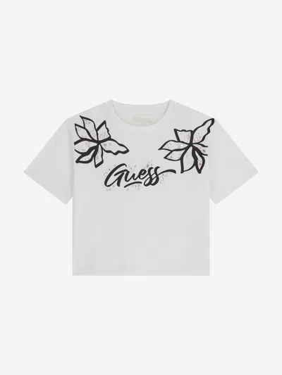 Guess Babies' Girls Midi Logo T-shirt In White