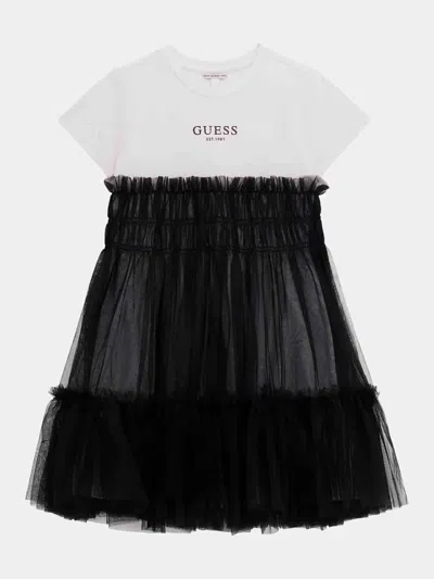 Guess Babies'  Girls Mixed Fabric Dress In Black