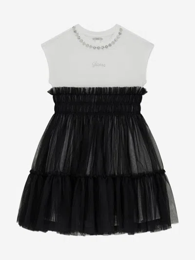 Guess Babies'  Girls Mixed Fabric Dress In Black