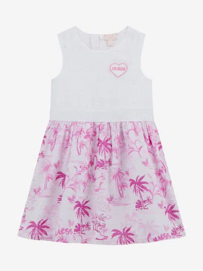 Guess Babies' Girls Mixed Fabric Dress In White