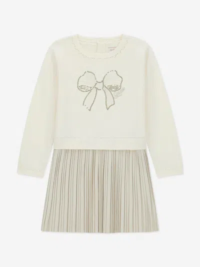 Guess Babies'  Girls Mixed Fabric Dress In White