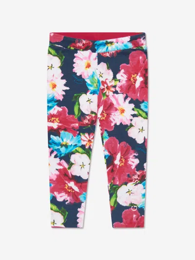 Guess Babies' Girls Passion Flower Reversible Leggings In Multicoloured