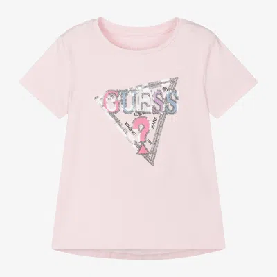Guess Babies' Girls Pink Cotton T-shirt