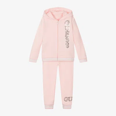 Guess Babies' Girls Pink Cotton Tracksuit