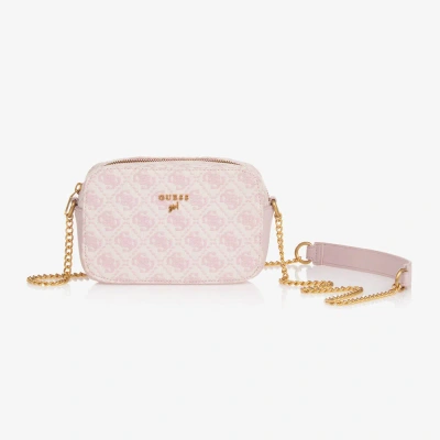 Guess Kids' Girls Pink Jacquard Shoulder Bag (19cm)