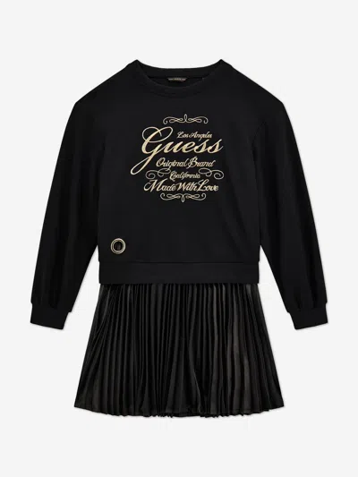 Guess Babies' Girls Punto Milano Pleated Dress In Black