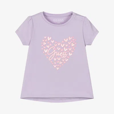Guess Babies' Girls Purple Organic Cotton T-shirt