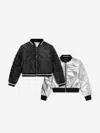 Guess Girls Reversible Padded Bomber Jacket In Black