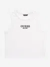 Guess Girls Rib Midi Sleeveless Top In White