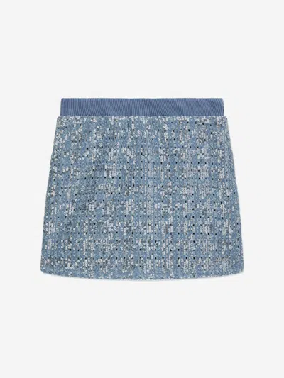 Guess Kids'  Girls Sequin Denim Skirt In Blue