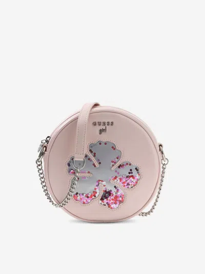Guess Kids' Sequin-embellished Circular Bag In Pink