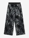 Guess Girls Sequin Wide Leg Trousers In Black