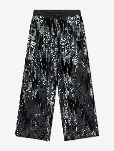 Guess Babies' Girls Sequin Wide Leg Trousers In Black