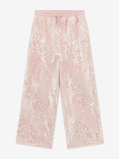 Guess Babies' Girls Sequin Wide Leg Trousers In Pink