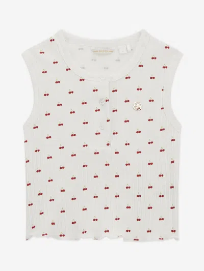 Guess Babies' Girls Sleeveless Cherry Top In White