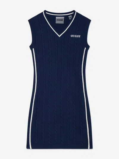 Guess Babies'  Girls Sleeveless Knitted Dress In Blue