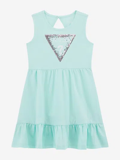 Guess Babies' Girls Sleeveless Logo Dress In Green