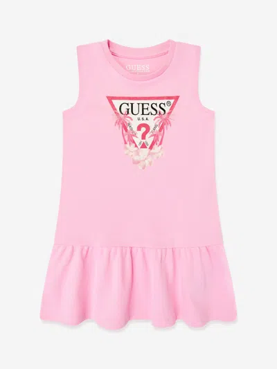 Guess Kids' Girls Sleeveless Logo Dress In Pink