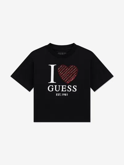 Guess Babies' Girls Slogan T-shirt In Black