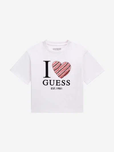 Guess Babies' Girls Slogan T-shirt In White