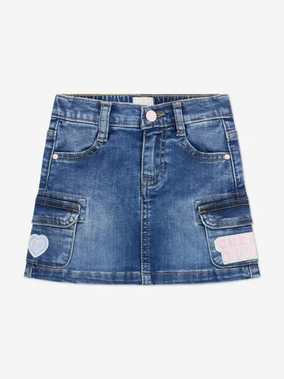 Guess Kids' Girls Stretch Denim Skirt In Blue