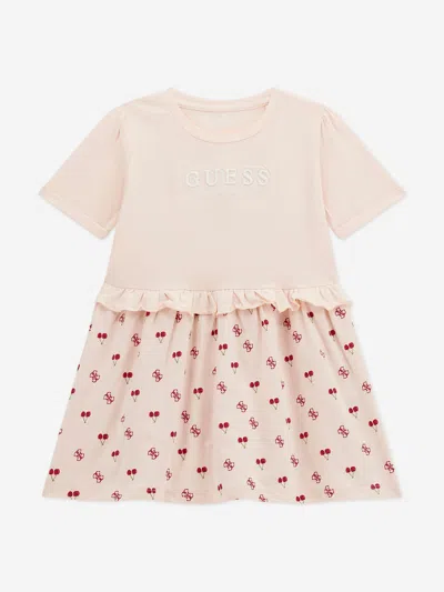 Guess Babies' Girls Stretch Jersey Dress In Pink