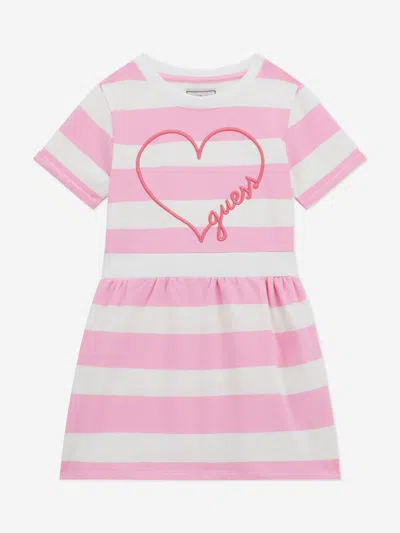 Guess Babies' Girls Striped Terry Dress In Pink