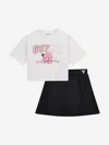 Guess Girls T-shirt And Skort Set In White