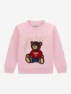 Guess Teddy-bear Embroidered Sweatshirt In Pink