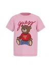 Guess Girls Teddy Bear T-shirt In Pink