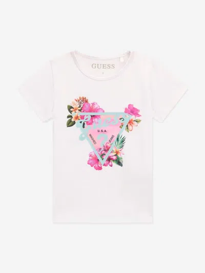 Guess Babies'  Girls Tropical Logo T-shirt In White