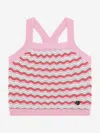 Guess Girls Wavy Sweater Tank Top In Pink