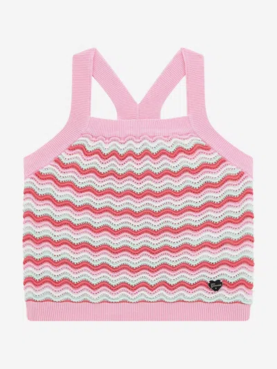 Guess Babies' Girls Wavy Sweater Tank Top In Pink