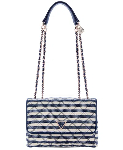 Guess Giully Ii 2 Compartment Convertible Small Flap Bag In Blue