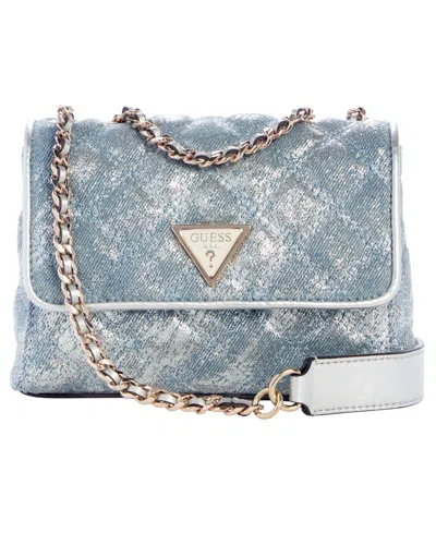Guess Giully Ii Mini 2 Compartment Flap Bag In Blue